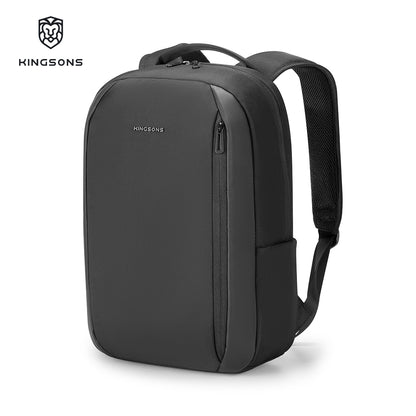 KINGSONS KS25458 18L Ergonomic Business Laptop Backpack, Waterproof, Scratch-Resistant Travel Commuter Bag Black