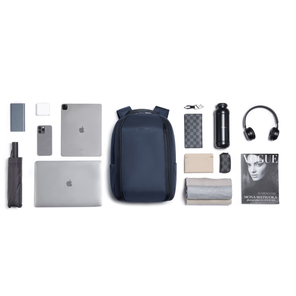 KINGSONS KS25458 18L Ergonomic Business Laptop Backpack, Waterproof, Scratch-Resistant Travel Commuter Bag Blue