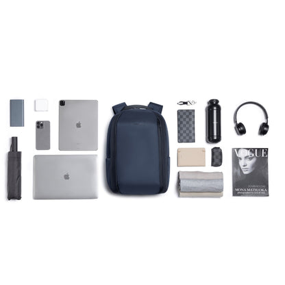 KINGSONS KS25458 18L Ergonomic Business Laptop Backpack, Waterproof, Scratch-Resistant Travel Commuter Bag Blue