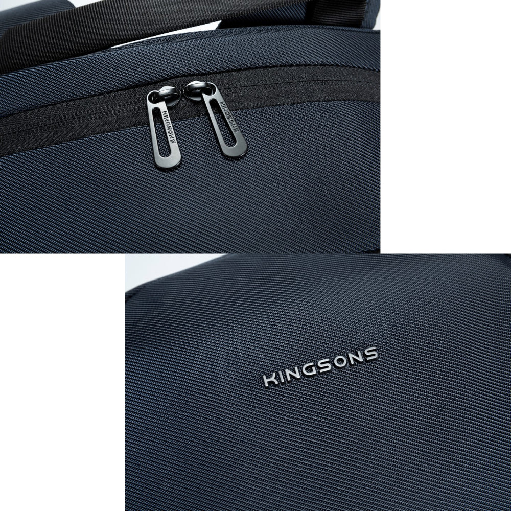 KINGSONS KS25458 18L Ergonomic Business Laptop Backpack, Waterproof, Scratch-Resistant Travel Commuter Bag Blue