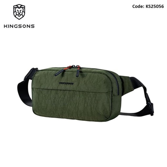 KINGSONS KS25056 Premium 2.5L EDC Sling Bag, Lightweight Water-Resistant Crossbody Chest with Anti-Theft Pocket [Green]