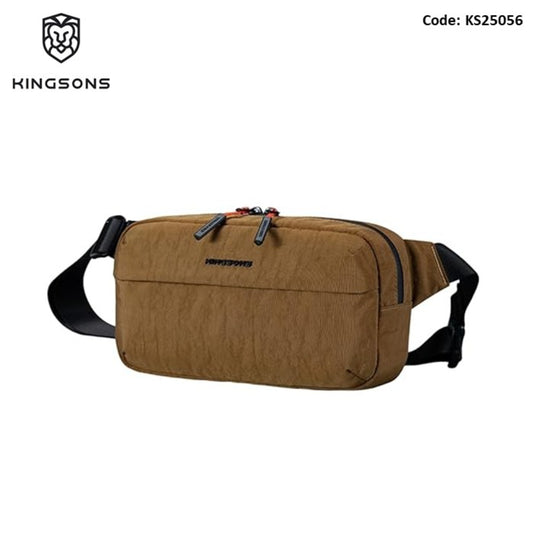 KINGSONS KS25056 Premium 2.5L EDC Sling Bag, Lightweight Water-Resistant Crossbody Chest with Anti-Theft Pocket [Brown]