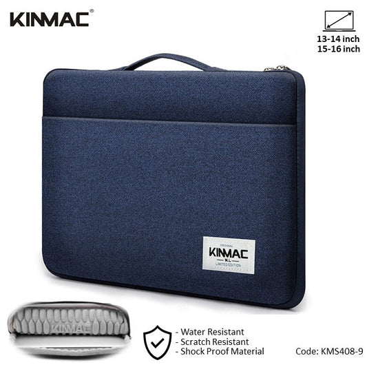 Kinmac, Vertical Design Sleeve Kms408 Navy Nylon, Full Protection & Water-Resistant, Available in Different Sizes