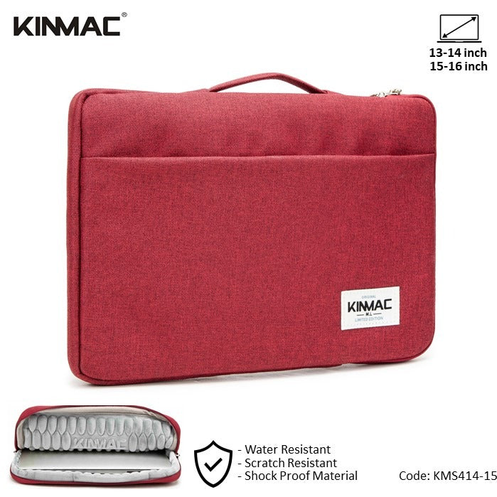 Kinmac, Vertical Design Sleeve Kms414 Wine Nylon, Full Protection & Water-Resistant, Available in Different Sizes