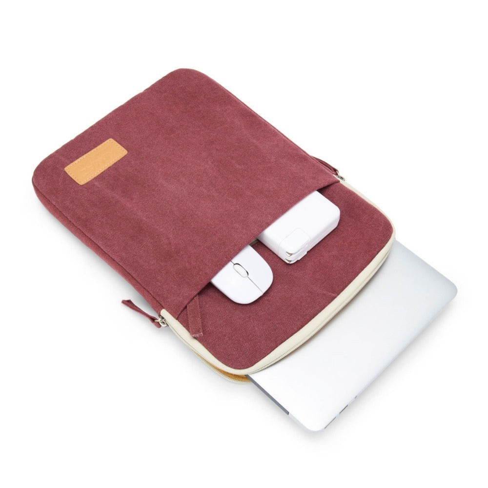 Kinmac, Vertical Design Sleeve Kms417 Wine, Vertical Design, Soft Interior Lining & Water-Resistant