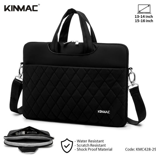 Kinmac, Business Laptop Bag Kmc428 Black Embroidery, High Quality, Soft Interior Lining & Water-Resistant, Available in Different Sizes