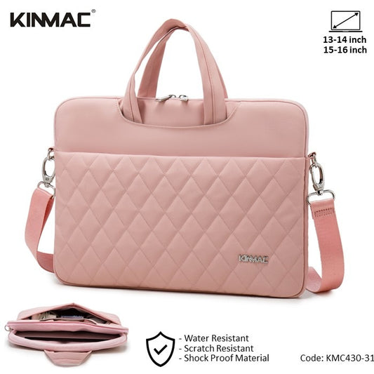 Kinmac, Business Laptop Bag Kmc430 Pink Embroidery, High Quality, Soft Interior Lining & Water-Resistant, Available in Different Sizes