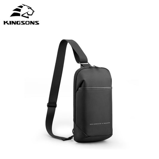 Kingsons, Multifunctional Chest Bag Ks3211W Black Water-Resistant, Shock-Resistant, Slim Deisgn