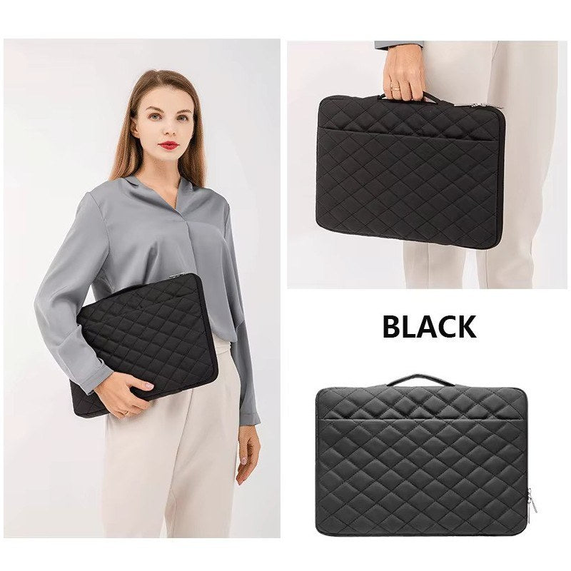 Kinmac, Vertical Design Sleeve KMC459-60 Black Embroidery, High Quality, Soft Interior Lining & Water-resistant, Available in Different Sizes