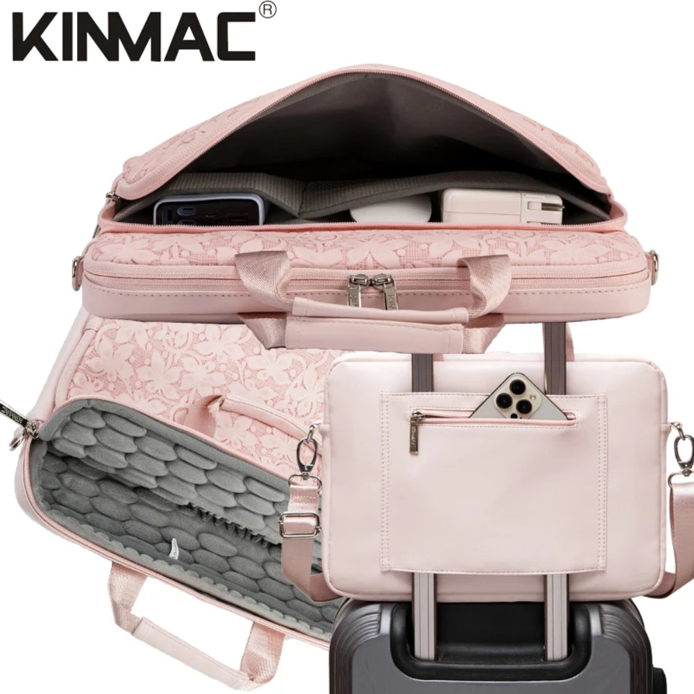 Kinmac 360 Degree Shockproof Embossed Leather Laptop Case KMC472-73 Cloud Flower with Military Grade Protection, Available in Different Sizes