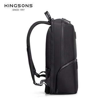 Kingsons, Premium Leather Backpack Ks3246W Black, 15.6 Inch Water-Resistant, Light Weight