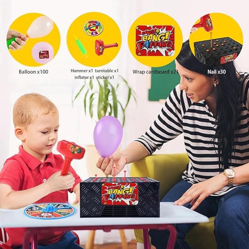 BUNIQ Balloon Blasting Game, New Whack A Balloon Game, Balloon Popping Game Set, Balloon Board Game, Funny Blasts Box Game For Class Activities, Birthday Parties, Holiday Parties, Bang-4686