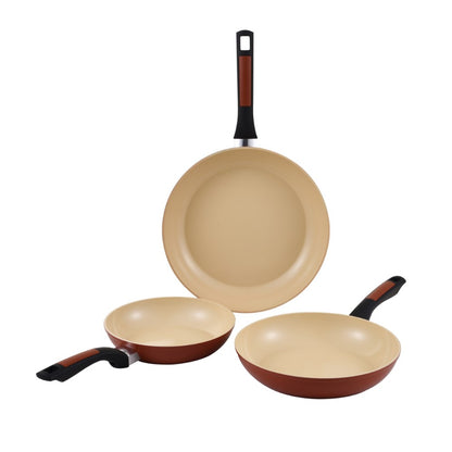 Benetton Home, Set 3Pcs Frying Pan (20cm+24cm+28cm) Forged Aluminium Ind Safari Be, BE-0884