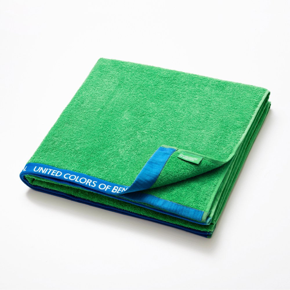 Benetton Home, Beach Towel 90x160cm 380Gsm 100% Velour Cotton Green Rainbow Be, BE-1477