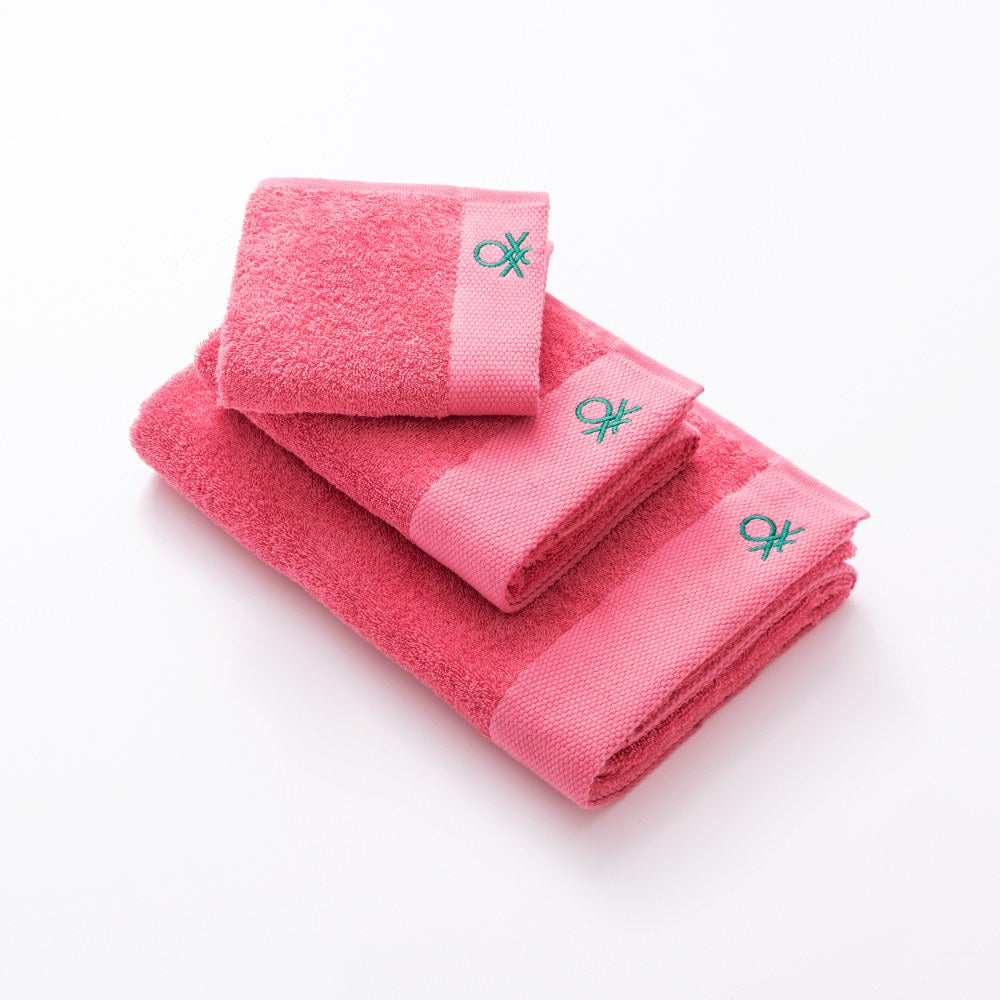 Benetton Home, 3Pcs Towel Set 100% Cotton 500Gsm Embroidered Logo (Guest Towel 30x50cm, Hand Towel 50x90cm, BE-2137