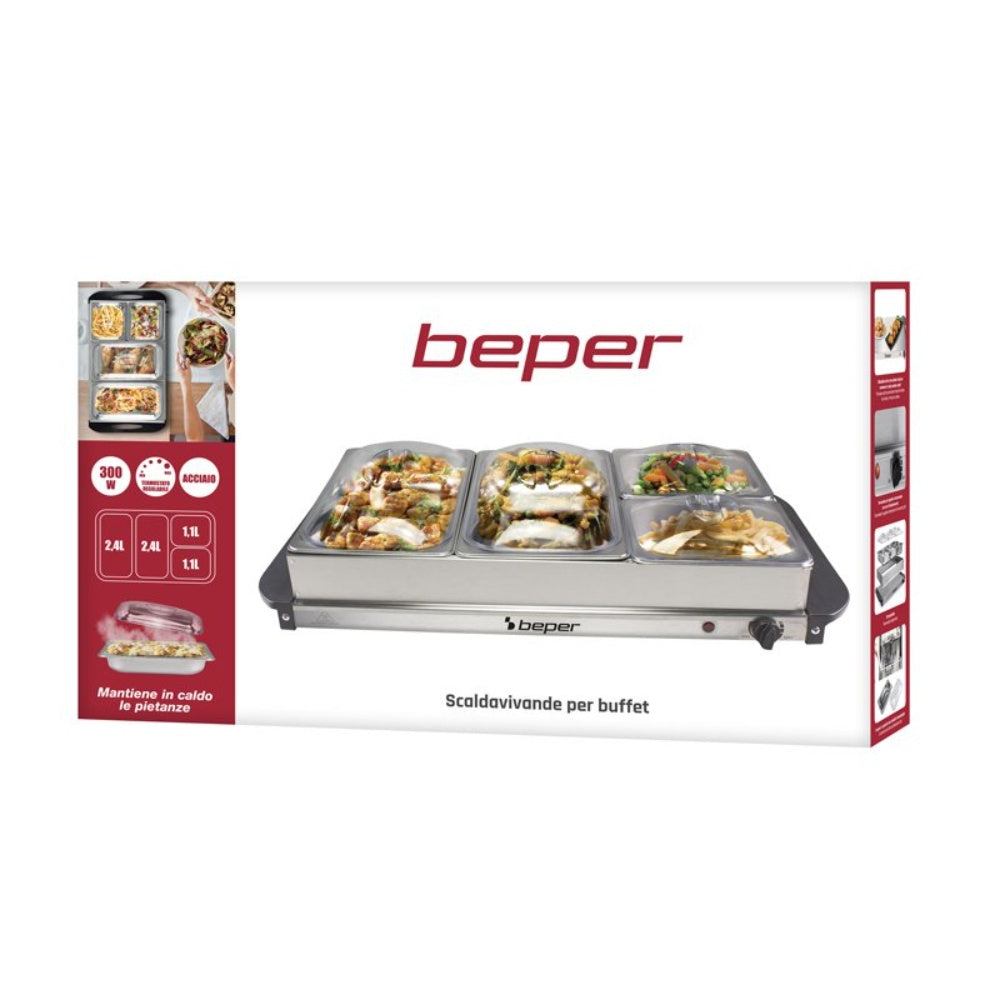 Beper, Steel / Plastic Buffet Warmer Metallic Grey, BEP-P101TEM001