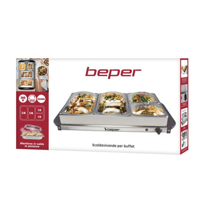 Beper, Steel / Plastic Buffet Warmer Metallic Grey, BEP-P101TEM001