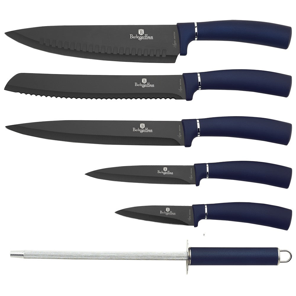 Berlinger Haus, 7 Pcs Knife Set With Stand, Aquamarine