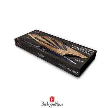 Berlinger Haus, 6 Pcs Knife Set With Bamboo Cutting Board, Carbon Pro Collection