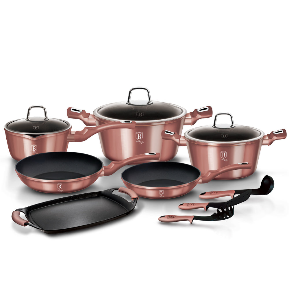 Berlinger Haus, 12+2 Pcs Cookware Set, I-Rose Edition
