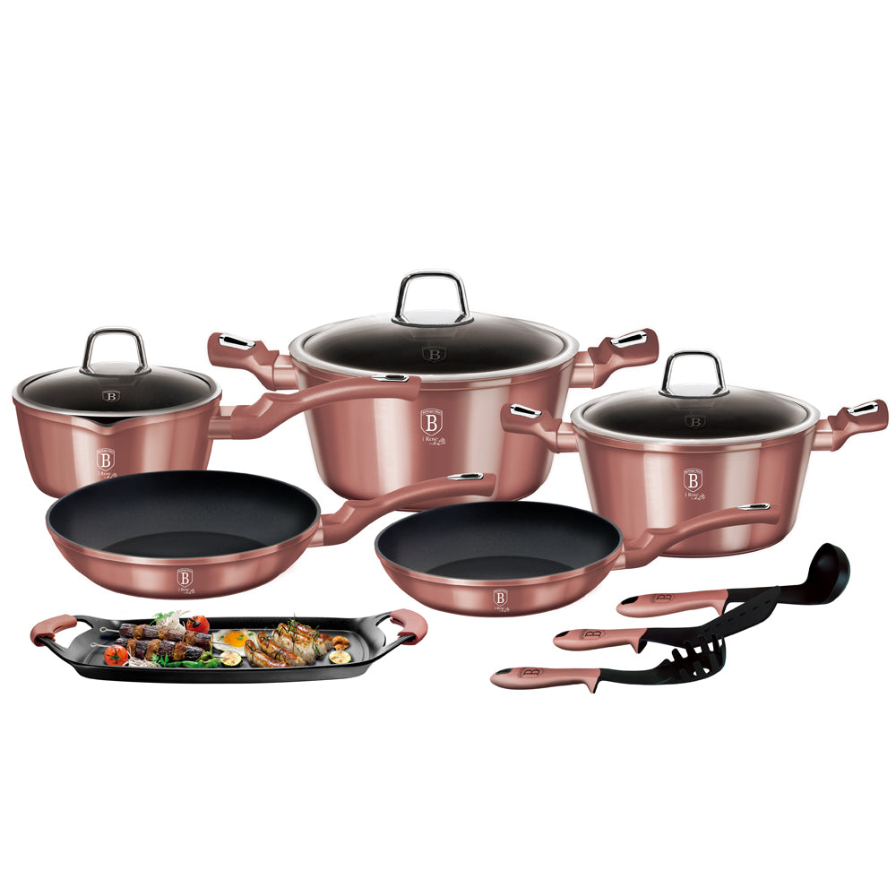 Berlinger Haus, 12+2 Pcs Cookware Set, I-Rose Edition