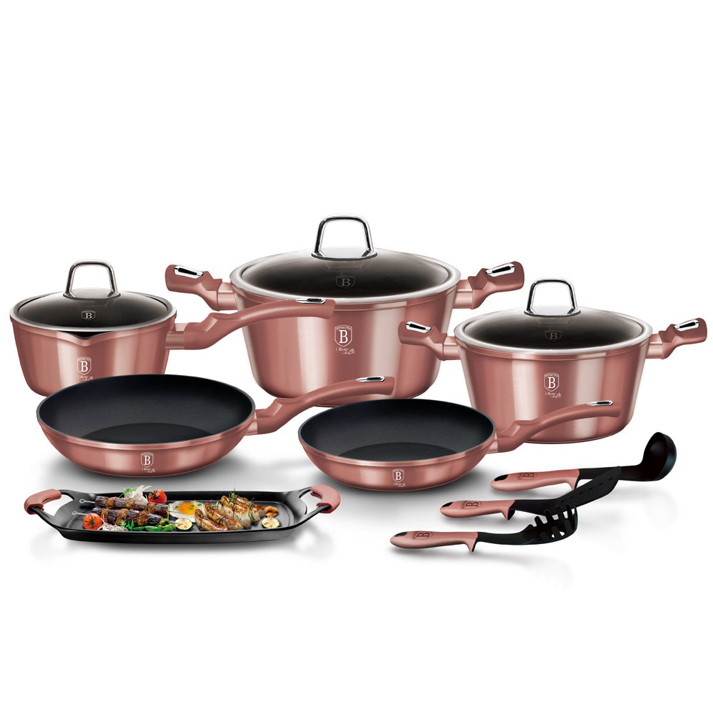 Berlinger Haus, 12+2 Pcs Cookware Set, I-Rose Edition