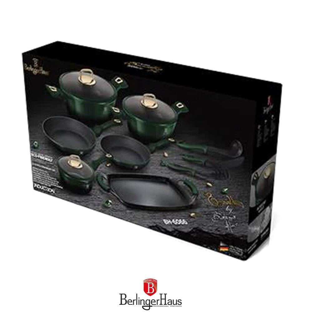 Berlinger Haus, 12+2 Pcs Cookware Set, Emerald Collection