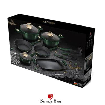Berlinger Haus, 12+2 Pcs Cookware Set, Emerald Collection