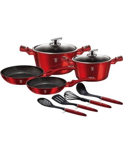Berlinger Haus, 10 Pcs Cookware Set, Metallic Line Burgundy Edition