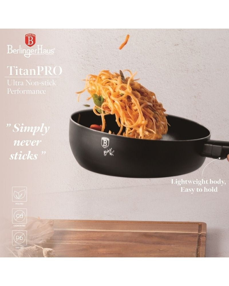 Berlinger Haus, Matte Black 26Cm Flip Frypan B/6