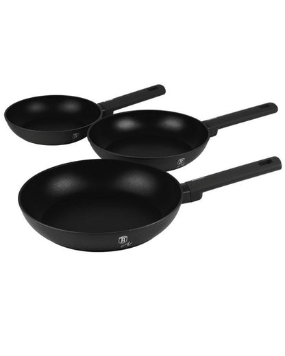 Berlinger Haus, Matte Black 3Pcs Frypan Set B/6