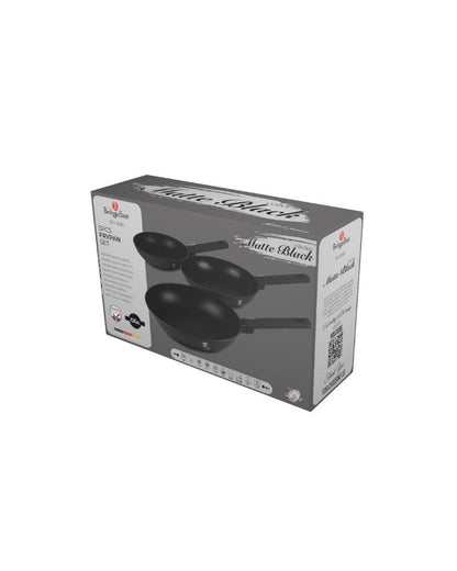 Berlinger Haus, Matte Black 3Pcs Frypan Set B/6
