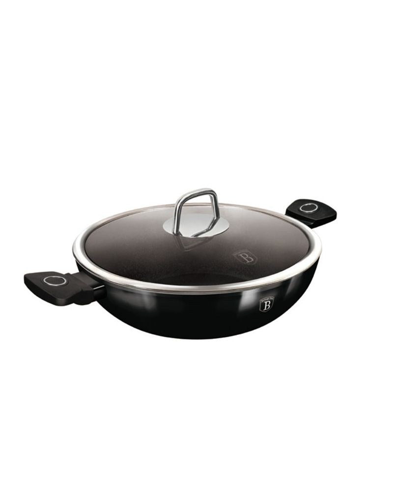 Berlinger Haus, Black Vantage 30Cm Wok With Glass Lid B/6