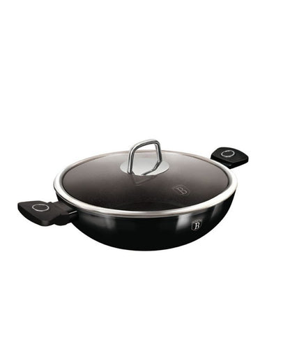 Berlinger Haus, Black Vantage 30Cm Wok With Glass Lid B/6