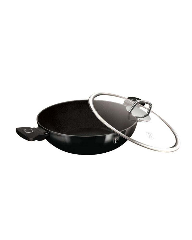 Berlinger Haus, Black Vantage 30Cm Wok With Glass Lid B/6