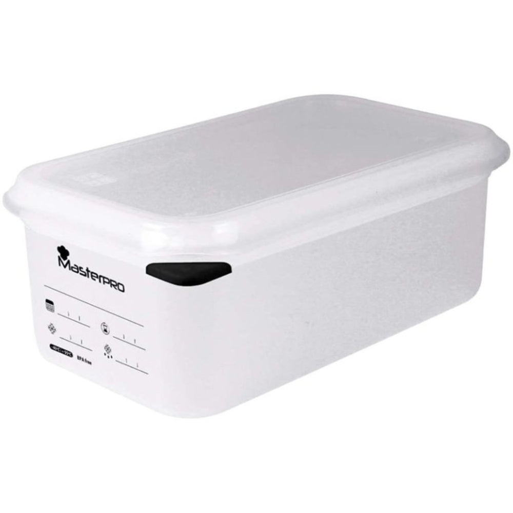 MASTERPRO Rectangular Plastic Storage Box 2.8L, Thermal Resistance From -40C To +95C, Microwave, Refrigerator And Freezer Safe, BGEU-2943