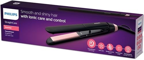 Philips, Hair Straightener ThermoProtect Technology Keratin Ceramic Plates , Led Display , Ionic Care (Philips Official Warranty)