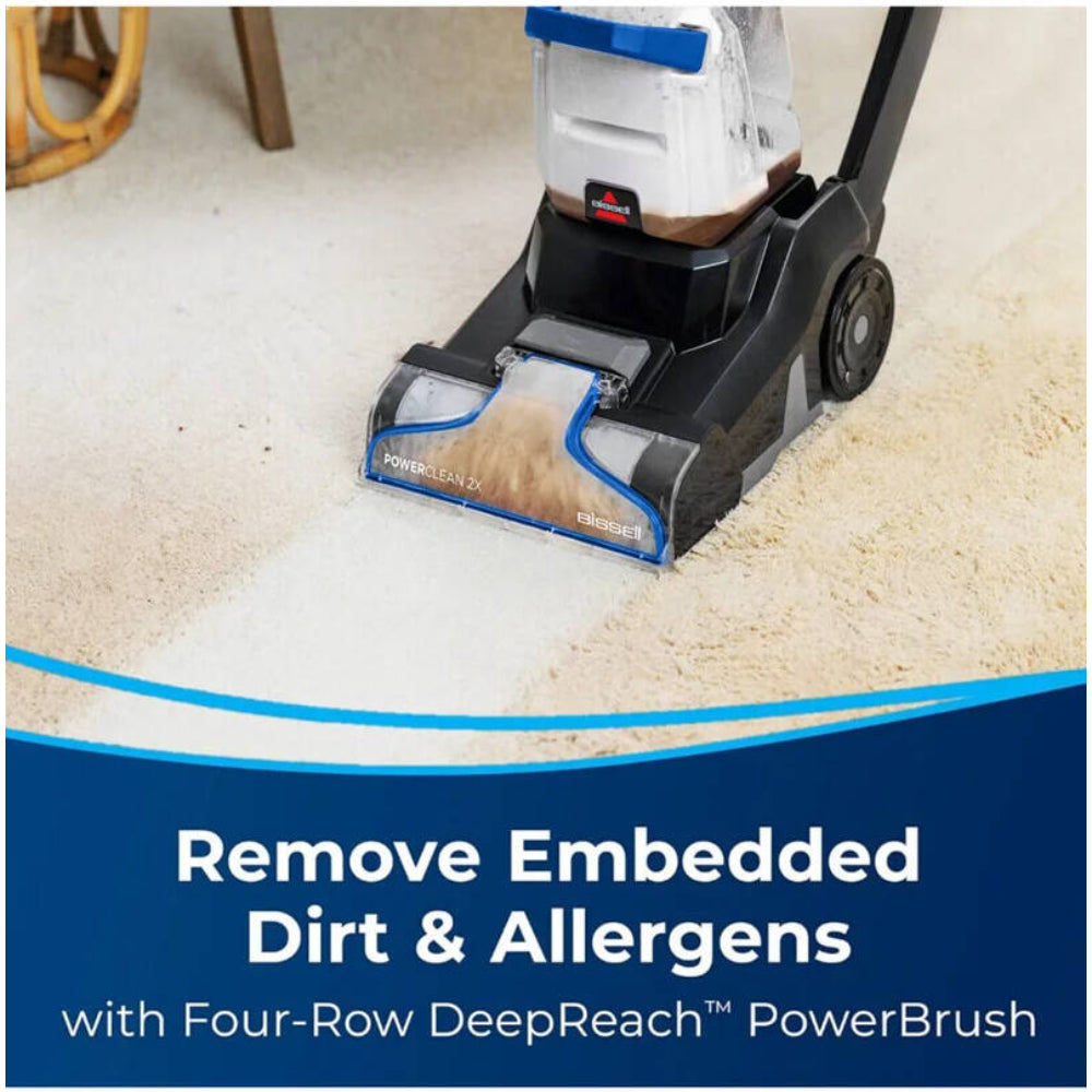 Bissell PowerClean 2X Carpet - Upholstery Washer - Powerful Suction, Motorized Brushroll for Deep Cleaning, Ideal for Tough Stains & Tough Messes, BIS-3878K