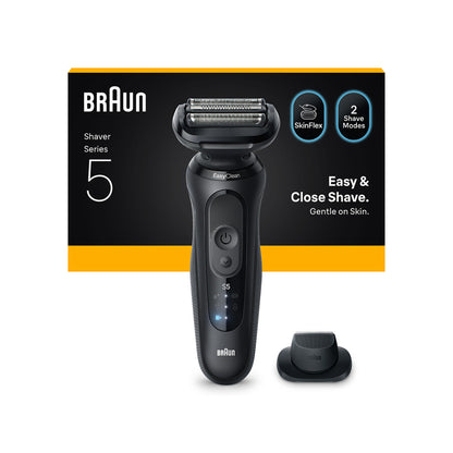 Braun Shaver, 2 Shaves Mode Turbo & Gentle, 50min, Wet - Dry, 3 Flex Blades, 2 Shave Modes, BRA-52N1200S