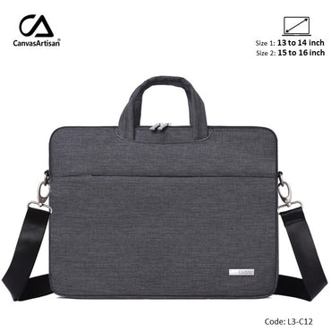 Canvasartisan, Slim Laptop Bag L3-C12 Dark Gray, Durable And Water-Resistant, Available in Different Sizes