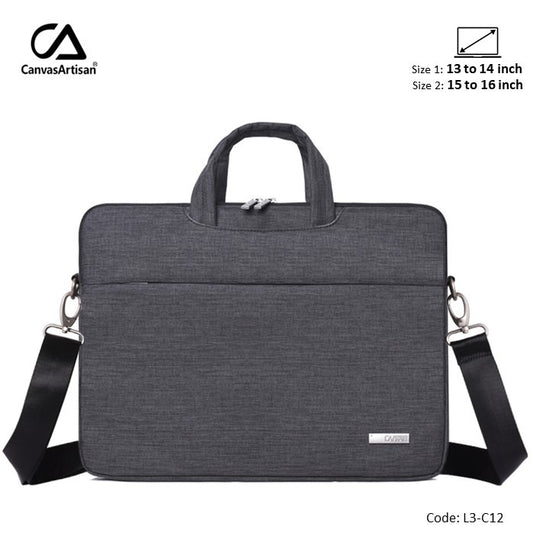 Canvasartisan, Slim Laptop Bag L3-C12 Dark Gray, Durable And Water-Resistant, Available in Different Sizes