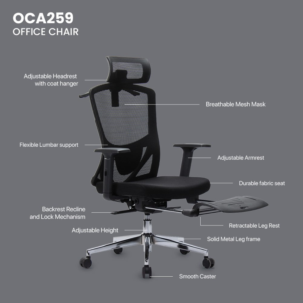 Fantech, Oc-A259S Black Office Chair