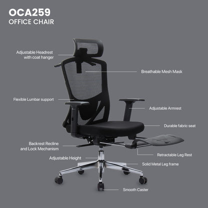 Fantech, Oc-A259S Black Office Chair