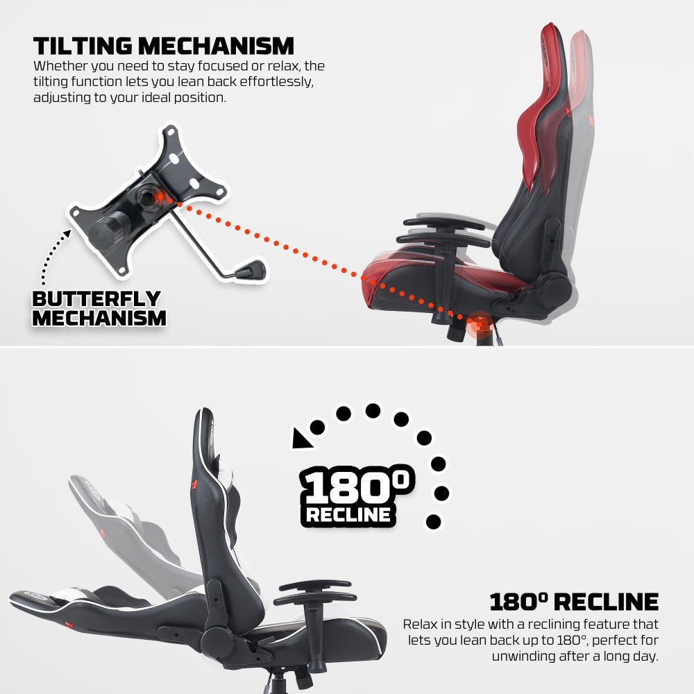 Fantech, Gc194 Ergonomic Gaming Chair With 2D Armrests, Extreme Stability Metal Base, Available in Different Colors