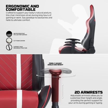 Fantech, Gc194 Ergonomic Gaming Chair With 2D Armrests, Extreme Stability Metal Base, Available in Different Colors