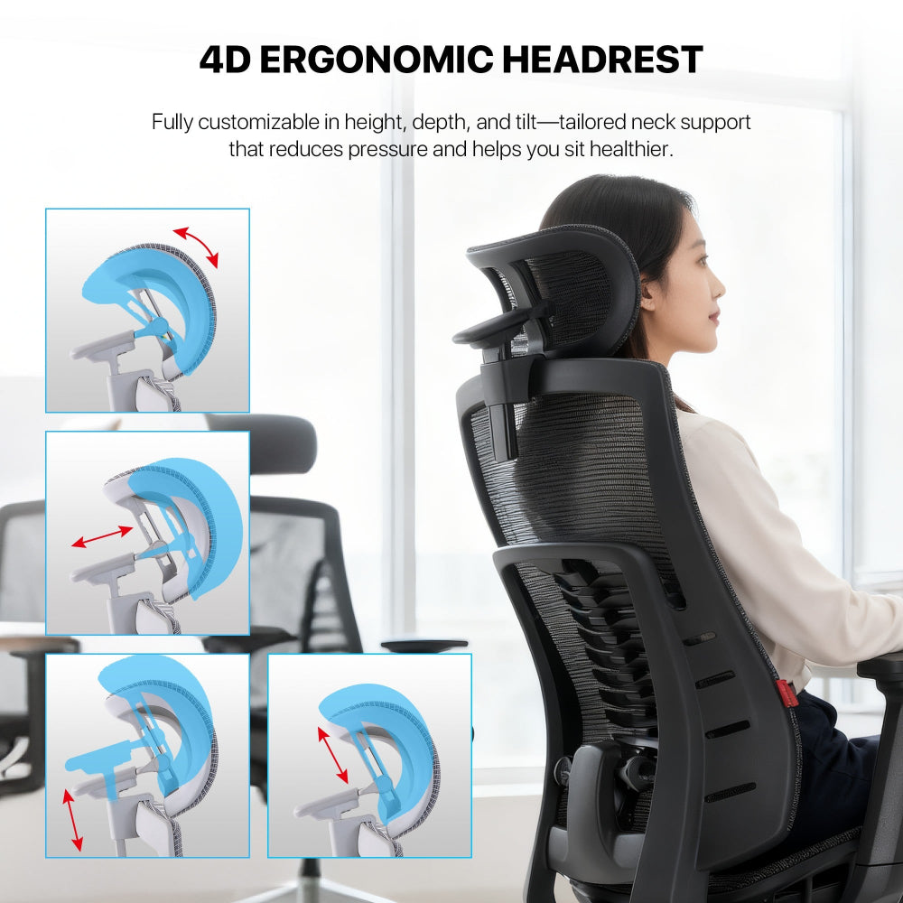Fantech, OC1 PRO Professional Ergonomic Chair for All-Day Work Comfort Black, CHAIR D59