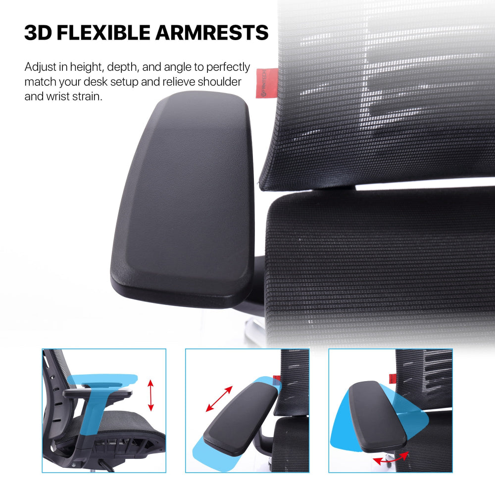Fantech, OC1 PRO Professional Ergonomic Chair for All-Day Work Comfort Black, CHAIR D59