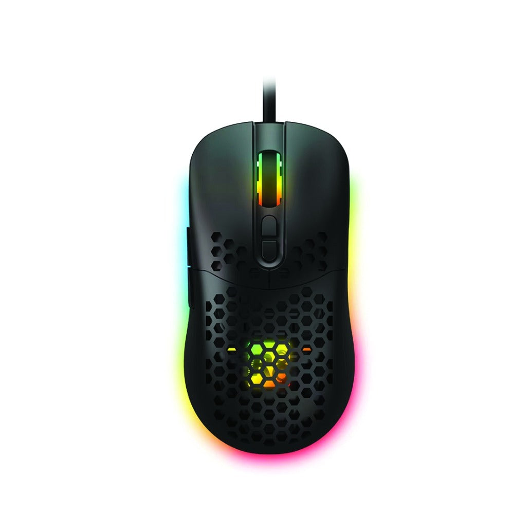 Wired Glare Gaming Mouse with RGB LED Light Black - 1619B