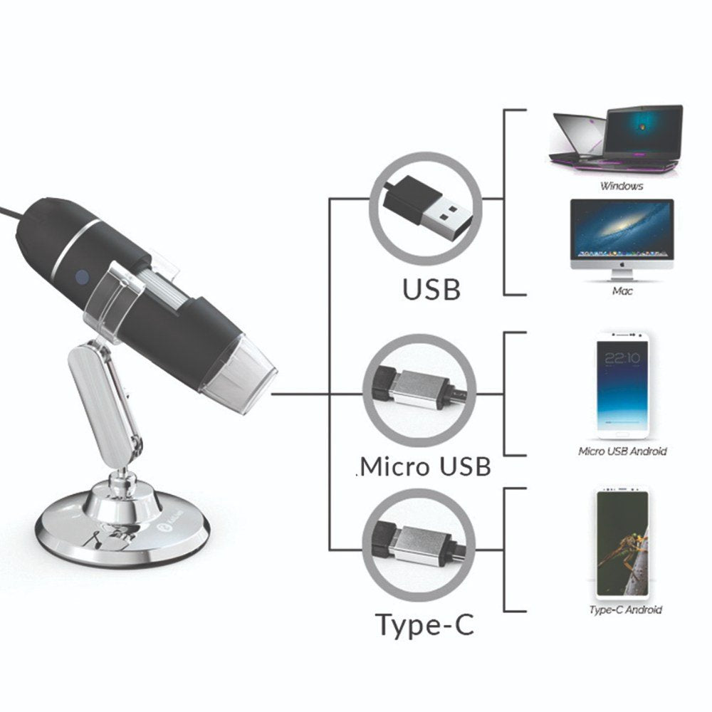 Conqueror, Digital Microscope With 1mm-90mm Focus Range 8 LED Lights - CMS193