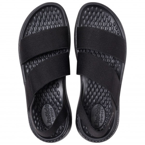 Crocs, Literide Stretch Sandal, Black, Available in Different Sizes
